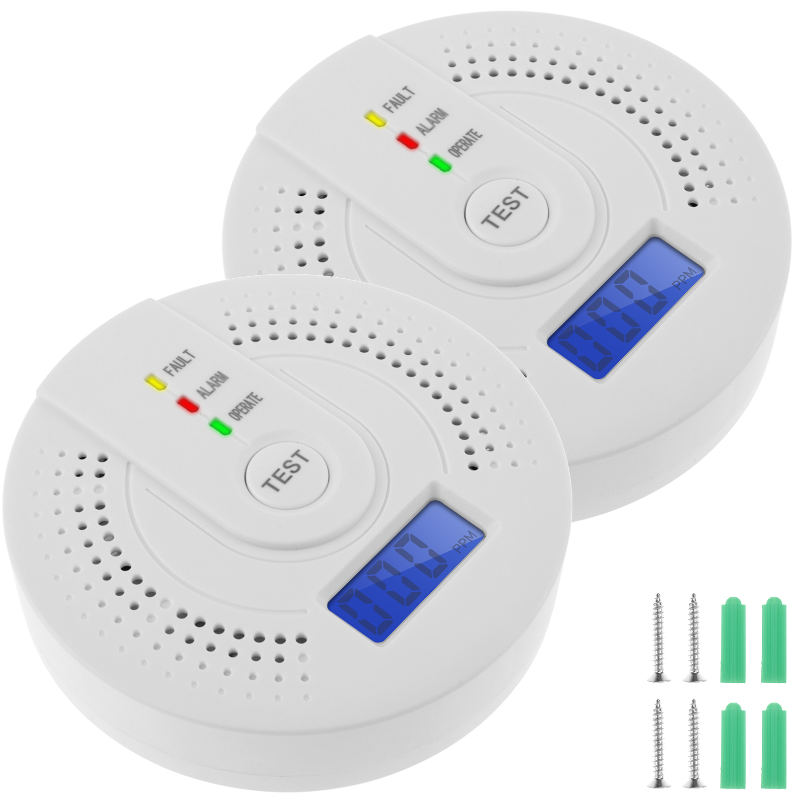 Smoke Detector Interconnected - Independent CO Alarm Sensor Carbon Monoxide