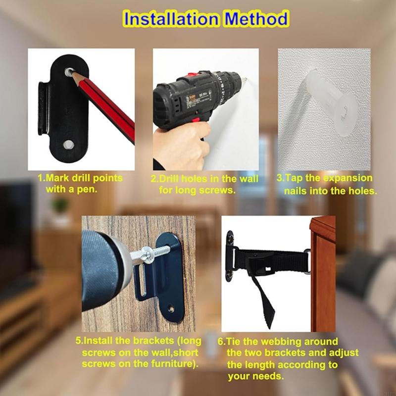 Adjustable Anti Fall Furniture - Earthquake Anchor Strap 리뷰 및 가격