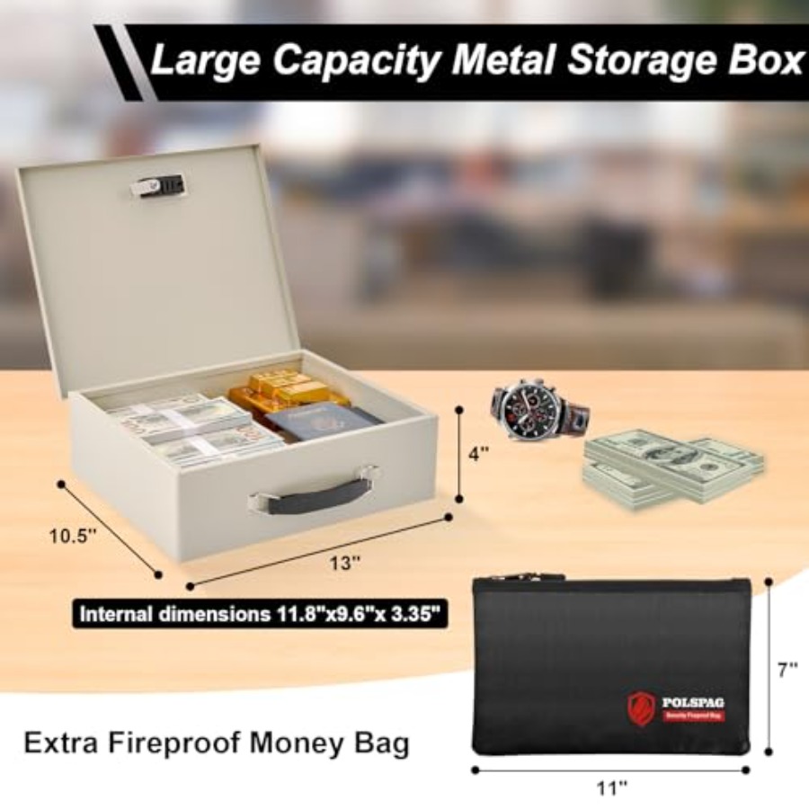 Fireproof Document Box with Ke - Fire Safe Document 리뷰 및 가격