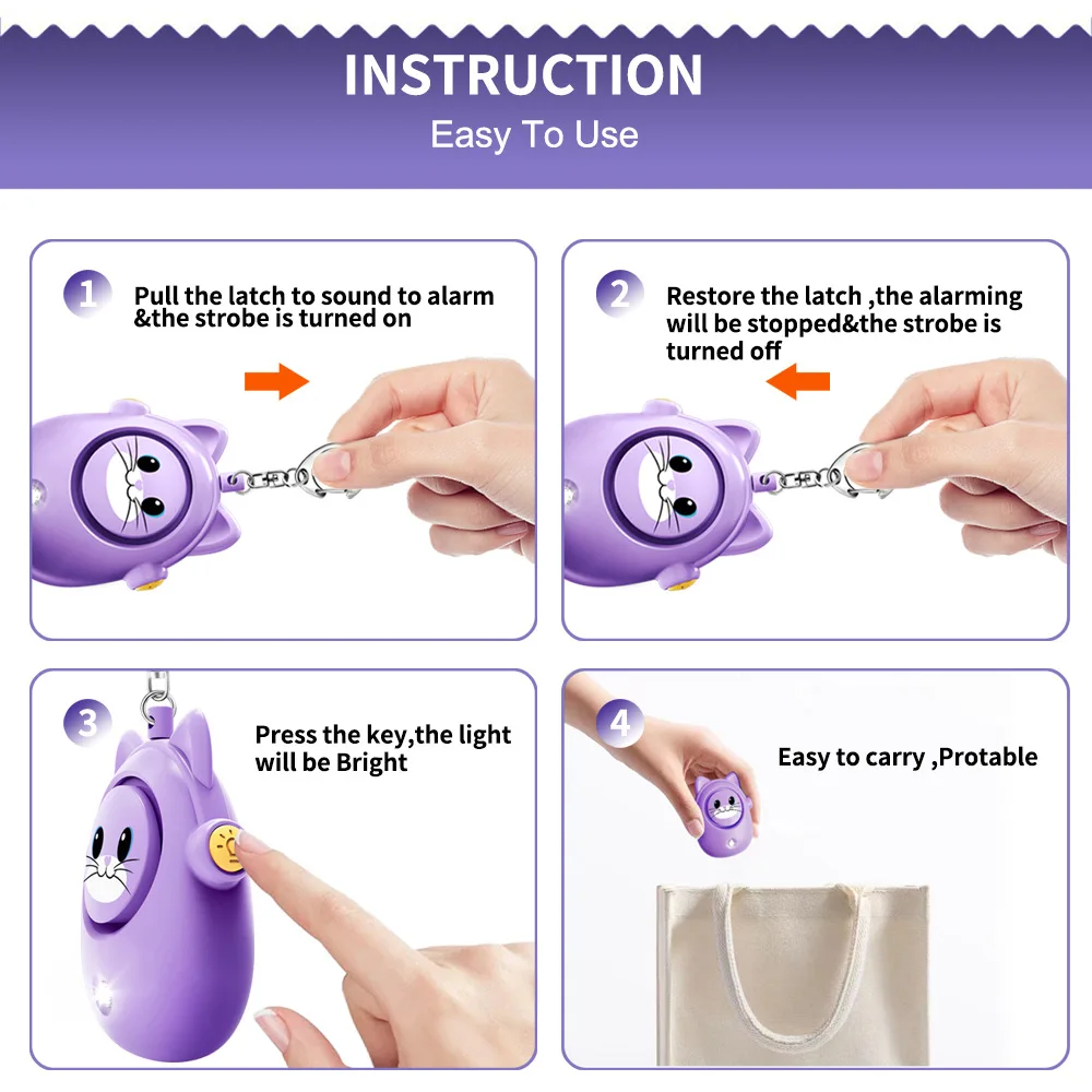 Cute Cat Personal Self Defense - Personal Alarm Keychain 리뷰 및 가격