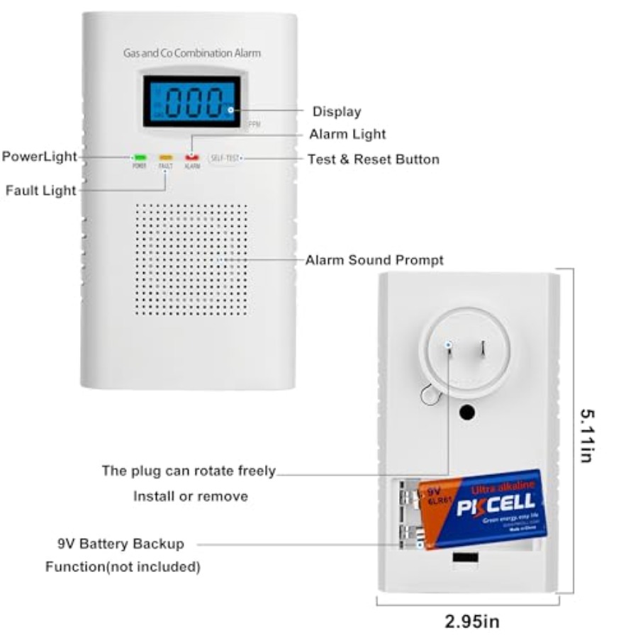2 Pack Combination Gas and Car - Co Detector Plug 리뷰 및 가격