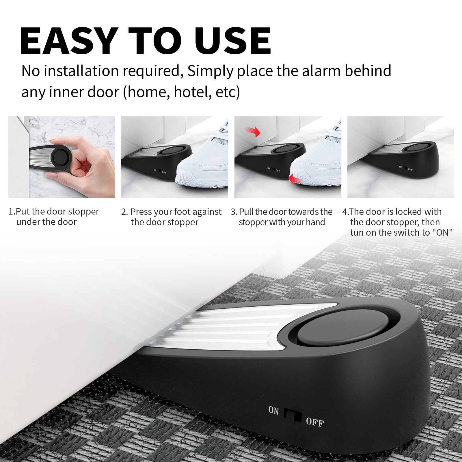 Wireless 130dB Door Stop Alarm - Door Stop Alarm 리뷰 및 가격
