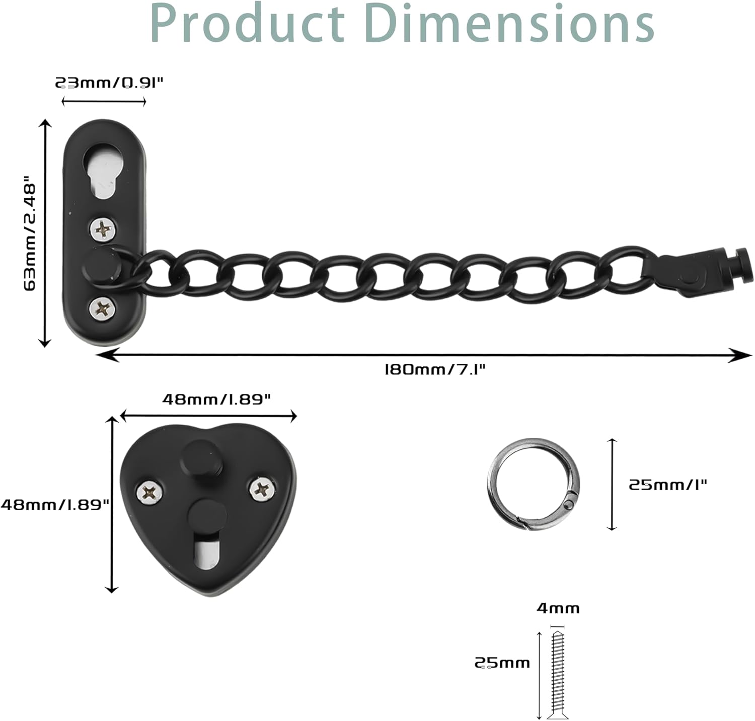 Heart-Shaped Door Chain Lock w - Security Chain Door 리뷰 및 가격