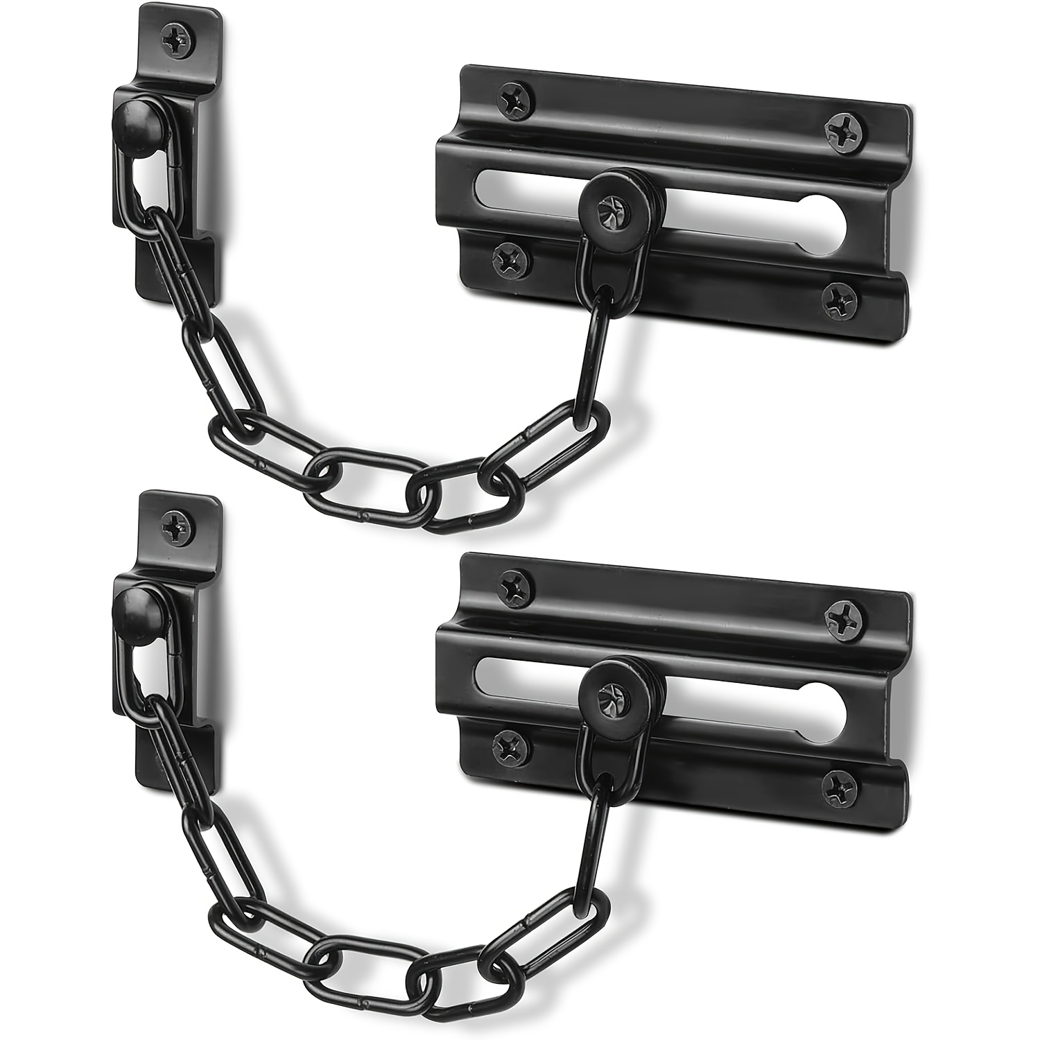 2 Pack Door Chain Lock Black,  - Security Chain Door 리뷰 및 가격