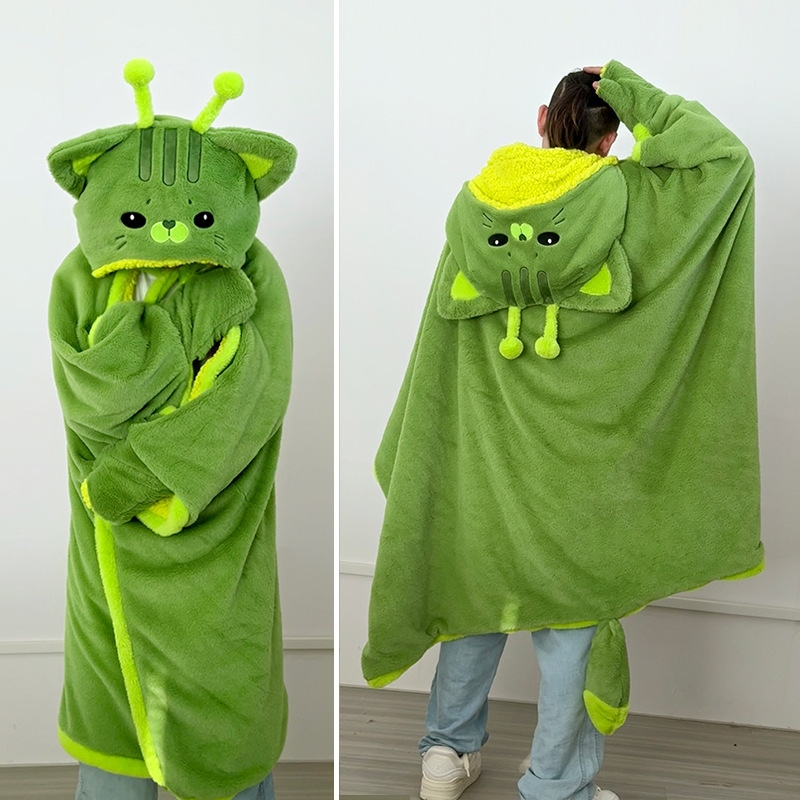 Cartoon Cute Alien Cat Hooded  - Fire Blanket Kitchen 리뷰 및 가격