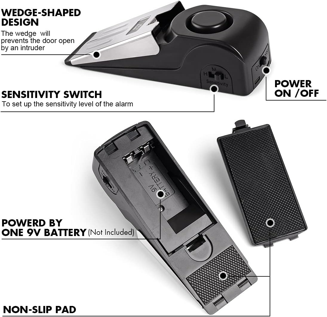 1/2Pcs Portable Travel 120 DB  - Door Stop Alarm 리뷰 및 가격