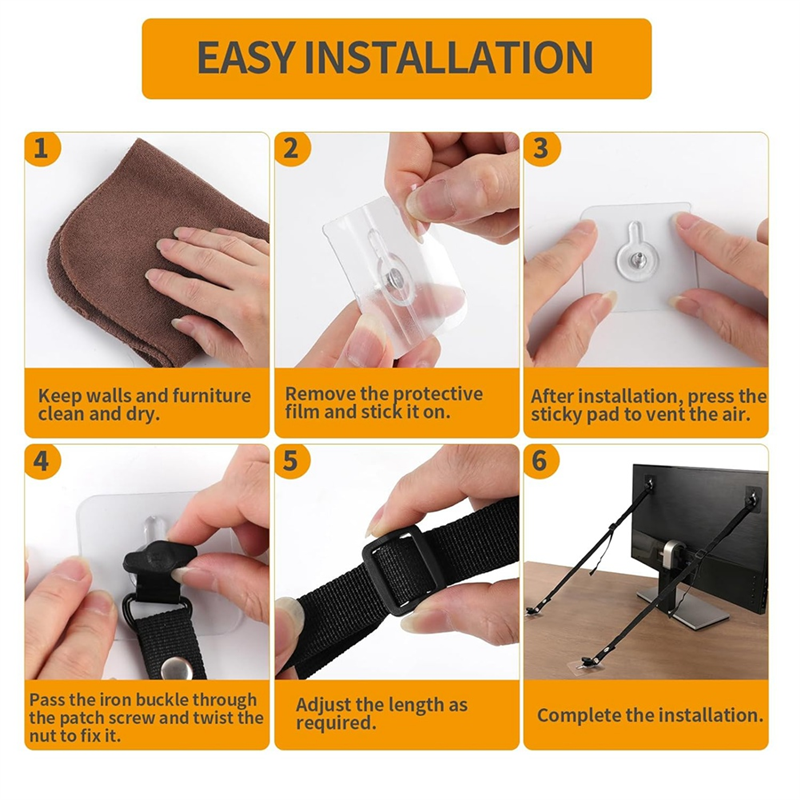 L62A 4 PCS Adjustable TV Safet - Earthquake Anchor Strap 리뷰 및 가격